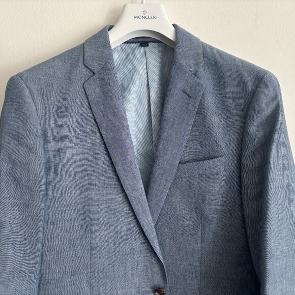 J Crew Blue Linen-Wool Unstructured Ludlow Slim Suit- 40 Pants 31 x 30 - Picture 2 of 16